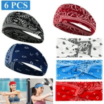 Arroyner 6Pcs Women's Boho Flower Headbands Elastic Hair Bands Knotted Head Wraps Turbans for Yoga Sport Workout Makeup