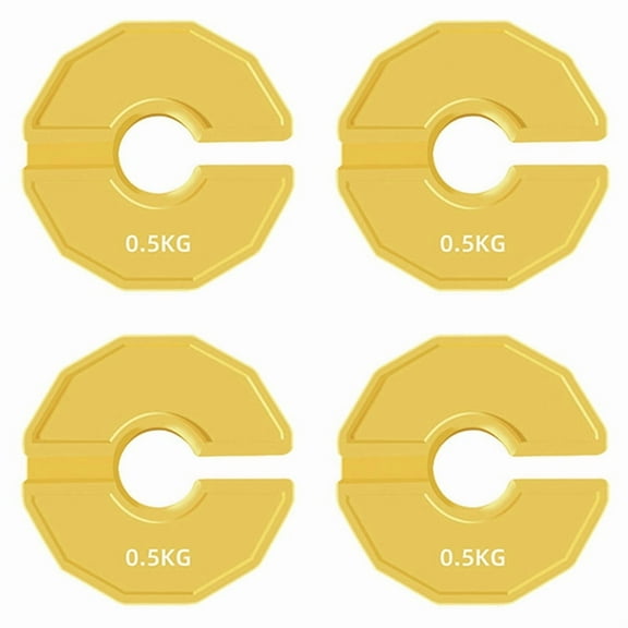 4Pcs Gym Micro-Type Plates Dumbbell Fractional Weight Plate Rubber Fractional Weight Plates Add-on Change Yellow 0.5KG