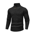 thumbnail image 5 of Colsmile Men's Shawl Collar Button Knit Sweater, Casual Cable Knit Pullover for Fall Winter, Comfortable Warm Sweater for Men, 5 of 10