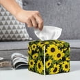 thumbnail image 6 of Lsque Sunflowers In Vintage Printed Tissue Box Cover Holder, Facial Paper Organizer Dispenser,Square with Bottom Belt, PVC Leather Decorative Organizer, 6 of 8
