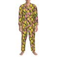 thumbnail image 3 of Balery Tulips Flowers Pijama para Hombre de Dos Piezas con Manga Larga, Conjunto de Dormir y Descanso Suave con Bolsillos-Large, 3 of 7