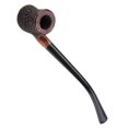 thumbnail image 3 of 3mm Handmade Iron Core Solid Bruyere Wood Tobacco Pipe Long Handle Portable Smoking Cigarette, 3 of 4