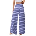 thumbnail image 5 of Sewkxo Women's Polka Dot Lounge Pants High Waist Loose Fit Wide Leg Casual Trousers with Pockets,Purple 2XL, 5 of 5