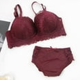 thumbnail image 4 of Hvot&aat Women's Solid Color Floral Lace Underwear Full Coverage Embroidery Push Up Bras Sexy Everyday Bra, 4 of 7