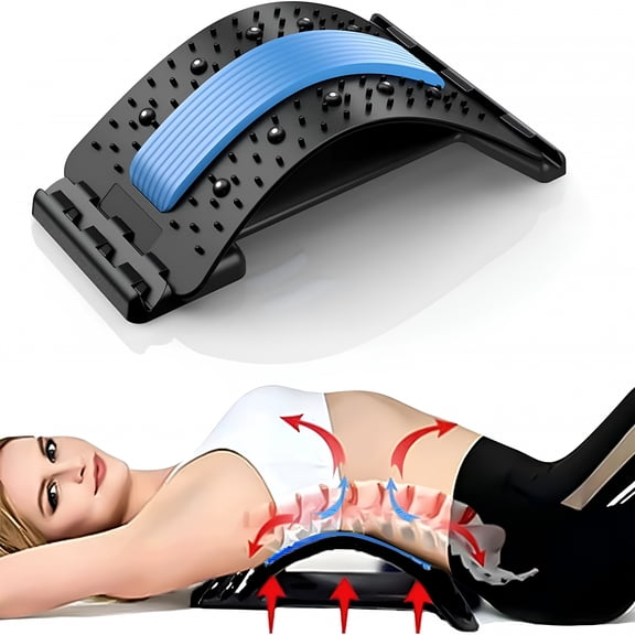 XIRQI Back Stretcher, Lumbar Back Cracker Board Pain Relief Device, Multi-Level Lumbar Back Massager, Pain Relief for Herniated Disc, Sciatica, Scoliosis, Lower and Upper Lumbar Support Stretcher
