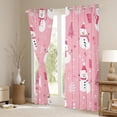 thumbnail image 3 of Feelyou Winter Pink Snowman Blackout Curtains Set of 2 (52x84 Each), Merry Christmas Window Curtains, Western Festival Holiday Curtains and Drapes, Curtains and Drapes Home Decor, 3 of 5