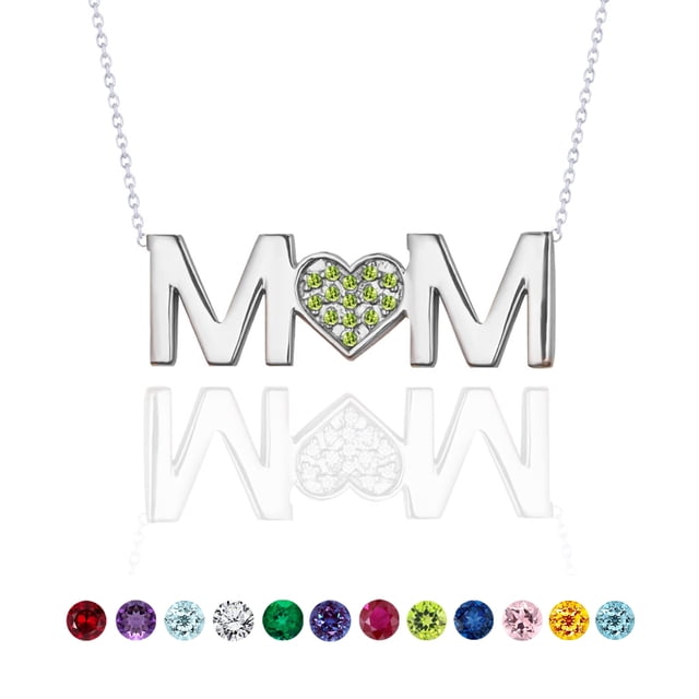 Collar JeenMata con colgante de Mamá Peridoto en oro blanco de 18 K sobre plata esterlina