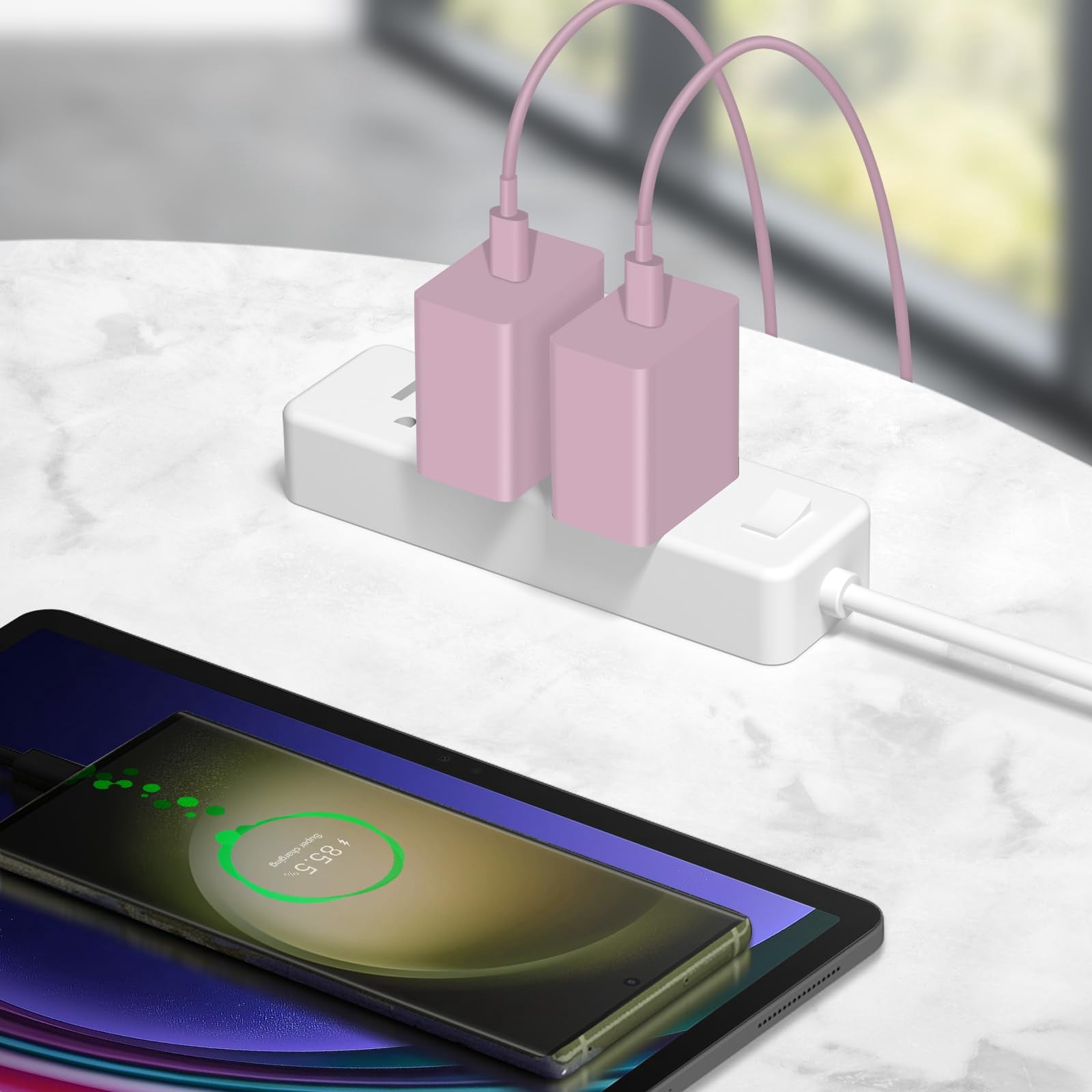 Quyaojz for iPhone 17 16 15 Charger Fast Charging 2+2Pack 20W USB C Wall Charger with 10FT Fast Charging Cable Compatible with iPhone 17/17 Air/17 Pro/iPhone 16/15 Series, iPad Pro/AirPods-Pink