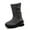 Gray, variant on Womens Waterproof Winter Snow Boots Warm Faux Fur Lined Outdoor Mid-Calf Booties Hook & Loop