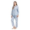 thumbnail image 4 of GLOBAL 100% Cotton Pajamas for Women Notch Collar Pjs Cozy Button Down Homewear with Pockets, Spring & Summer, 2-Piece, Sizes S to 3X, 4 of 6