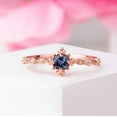 thumbnail image 3 of Vintage Alexandrite Engagement Ring: Color Change Stone Round-Cut Promise Ring, 3 of 4