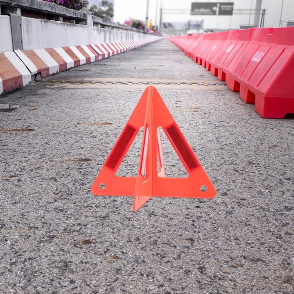 FONDOTIN 4Set Reflective Traffic Triangle Plastic Road Safety for Vehicles Users and Drivers