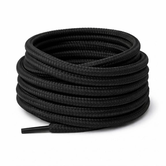 TUWAFE 48 Inch Shoe Laces for Sneakers,Boots&Athletic Shoes,1 Pair Black Shoe Laces for Sneakers