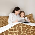 thumbnail image 4 of Castle Fairy Teens Animal Giraffe Print 7-Piece Twin Bedding,Wildlife Spot Bedding Comforter Set,Rust Coffee,Reversible, 4 of 7