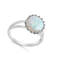 thumbnail image 4 of CHOOSE YOUR COLOR Deep Set White Simulated Opal Wedding Ring .925 Sterling Silver Band CZ Female Size 10, 4 of 4