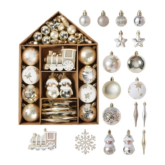 70PCS Christmas Ball Ornaments Set – Shatterproof Xmas Tree Hanging Decorations, Assorted Painted & Electroplated Christmas Balls, Holiday Tree Ornaments for Indoor Outdoor Christmas Party Home Décor