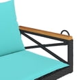 thumbnail image 5 of vidaXL Swing Bench with Cushions Black 109x62x40 cm Poly Rattan, 5 of 5