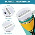 thumbnail image 3 of Yayeee 40oz Stainless Steel Tumbler with Straw and Handle Double-Wall Insulated Travel Water Bottle, Orange Glasses, 3 of 8