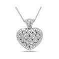 thumbnail image 1 of 1/20 Carat (ctw) Accent Diamond Locket Heart Pendant In Sterling Silver with Chain, 1 of 4