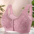 thumbnail image 4 of Yokua Wide Strap Floral Bra for Elderly Women Front Closure Full Coverage Brassiere, 4 of 16