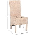 thumbnail image 3 of SAFAVIEH Pembrooke Classic Rattan Solid Dining Parsons Chair, Natural (Set of 2), 3 of 14