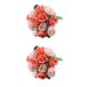 thumbnail image 2 of Advancent 12 piezas de flores falsas de rosas artificiales para decoración de fotografía de sala de estar Naranja 2Conjunto, 2 of 6