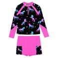 thumbnail image 3 of CHICTRY Rash Guard Sets for Girls Upf 50+ Swim Tank Top with Ruffles Trunks Modest Swimsuits Tankini Hot Pink 6, 3 of 5