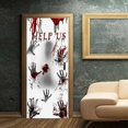 thumbnail image 5 of Hmwy-bloody Window Door Poster Halloween Scene Setters Wall Decoration Help Us, 5 of 5
