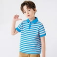 thumbnail image 2 of Huanglei Toddler Boys Girls Short Sleeve Summer Casual Striped Gentleman Tops Holiday Shirts T Shirt Boys' Graphic Tees Breathable Trendy Tops, 2 of 8