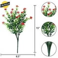 thumbnail image 2 of Sinhoon 6 Bundles Artificial Flowers Outdoor Fake Flowers for Decoration UV Resistant No Fade Faux Plastic Plants Garden Porch Window Box Décor(red), 2 of 14