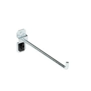 Triton Products® LocHook 6" Single Rod 90-Degree Bend 1/4"D Zinc Plated Steel Pegboard Hook for LocBoard, 5pk