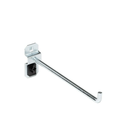 Triton Products® LocHook 6" Single Rod 90-Degree Bend 1/4"D Zinc Plated Steel Pegboard Hook for LocBoard, 5pk