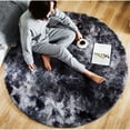 thumbnail image 4 of Alfombra Shaggy para salón, diseño moderno, pelo alto, redonda, antideslizante, para interior, decoración moderna, ultrasuave, alfombras de felpa para habitación, dormitorio, guardería, (gris oscuro,, 4 of 5