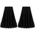 thumbnail image 2 of renvena Kids Girls High Waist A Line Midi Skirt Elegant Ballroom Dance Wear 6-14 A Black 10, 2 of 7