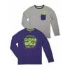 p.s.09 from aeropostale Long Sleeve Graphic and Pocket T-Shirt Value, 2-Pack Set (Little Boys & Big Boys)