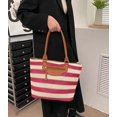 thumbnail image 2 of CoCopeaunts Straw Tote Bag Women Summer Large Beach Bag Handwoven Stripe Shoulder Bag Handbag for Daily Travel Vacation, 2 of 5