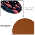 thumbnail image 5 of Flamingo Set of 6 Microfiber Leather Round Coasters, 11x11 cm/4.3x4.3 in - Drink Coasters for Home and Office Use, 5 of 6