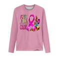 thumbnail image 3 of Cxenplz Women's Breast Cancer Awareness T-Shirts Cute Pink Ribbon Graphic Print Tees Tops Fall Casual Long Sleeve Crew Neck Dressy Shirts, 3 of 4