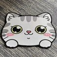 thumbnail image 1 of 1pc, Cute Grey Cat Rug - Non-Slip Bathroom Mat, Washable Doormat, Bedroom/Living Room Decoration, Silicone Mud Floor Mat for Pets - Indoor Cat Pad, Dog Sleeping Pad, 1 of 4