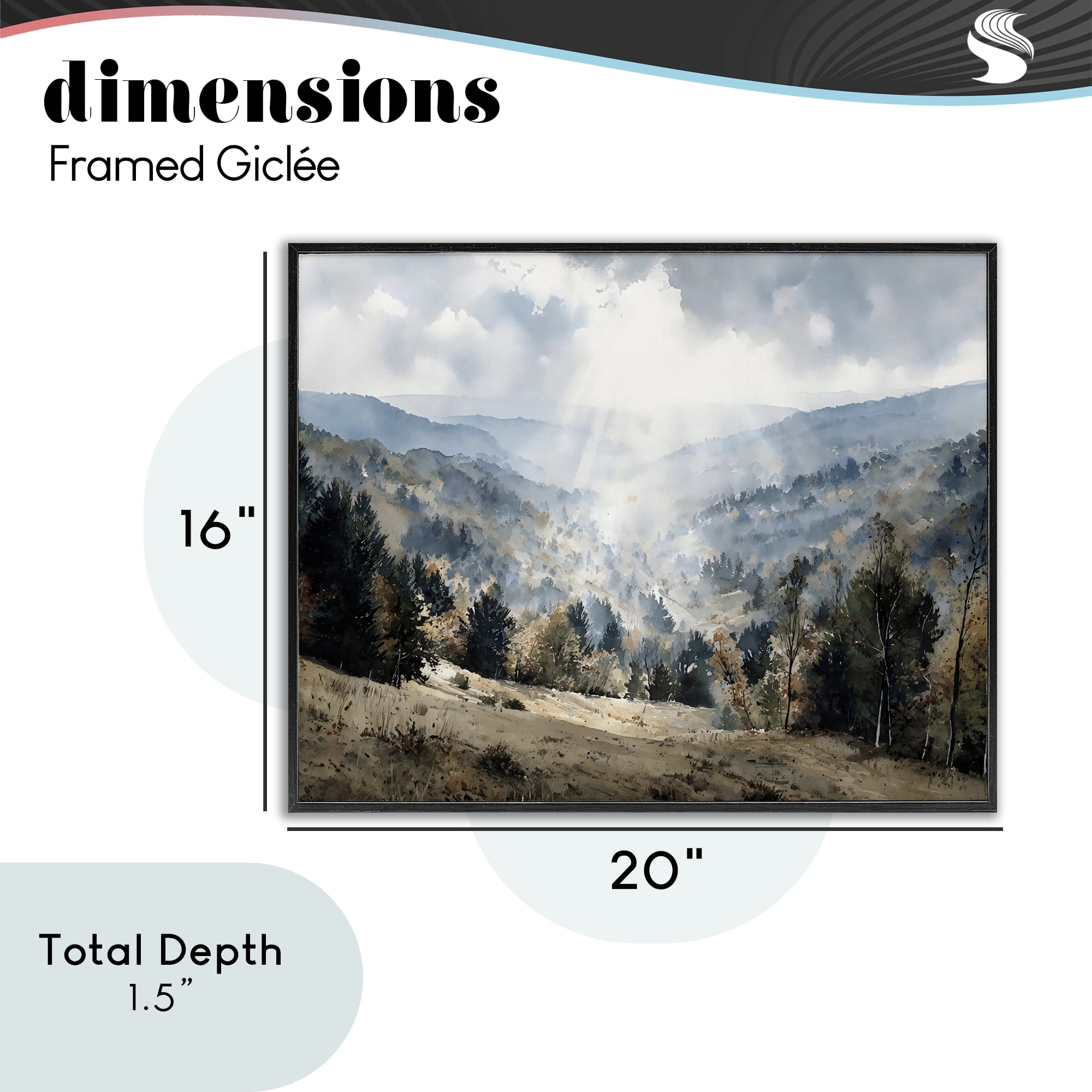 Stupell Industries Sunlit Fall Valley Beams Black Framed Giclee Art, design by Franklyn Gregory