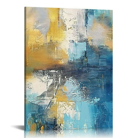 Acheng  Abstract Canvas Wall Art Extra Large Living Room Office Bedroom Wall Decor Paintings for Wall Decorations Pictures Modern Graffiti Dining Room Decor Wall Blue Room Decor  12x16 in