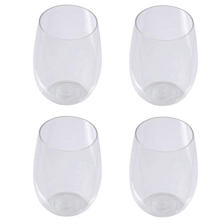 

Yongwei Set of 4 Clear Stemless Cups for Coffee Tea or Beverages