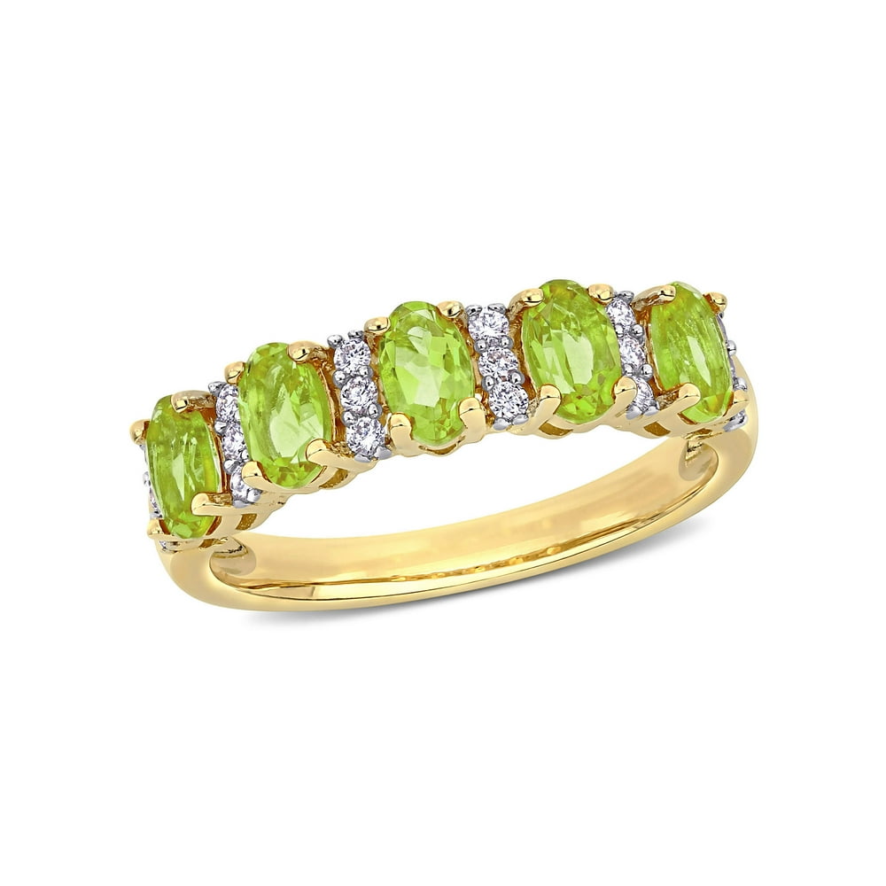 Tangelo - Tangelo 1-1/5 Carat T.G.W. Peridot and 1/6 Carat T.W. Diamond