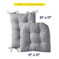 thumbnail image 3 of Sweet Home Collection 2 Piece Tufted Non Slip Rocking Chair Cushion Set Silver, 3 of 5