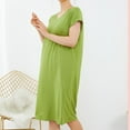 thumbnail image 6 of Womens Nightgowns Lightweight New Women's Cotton T-Shirt Nightgown Short Sleeve Crewneck Sleepshirts Soft Comfy Casual Loose Fitted Nightdress Green XXL, 6 of 7