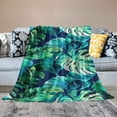 thumbnail image 2 of JRXY Turquoise Teal Palm Tree Leaf Tropical Hawaii Beach Full Throw Cloak Wearable Blanket Flannel Comforter Quilt Bedding Plush Soft Cozy White, 2 of 6