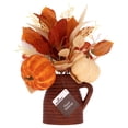thumbnail image 3 of Pumpkins and Foliage Artificial Arrangement in Milk Jar, Multicolor, 13", Fall by Way To Celebrate, 3 of 5