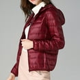 thumbnail image 2 of Lixiuxyad Packable Down Jacket for Women Lightweight Winter Down Jackets Slim Fit Hooded Coat Zipper Warm Jacket with Hood Red, 2 of 3