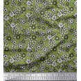 thumbnail image 1 of Soimoi Moss Georgette Fabric Leaves & Floral Block Printed Craft Fabric by The Yard 42 Inch Wide, 1 of 3