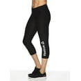 thumbnail image 2 of Reebok Womens Branded Capri Compression Athletic Pants, Black, Small, 2 of 5